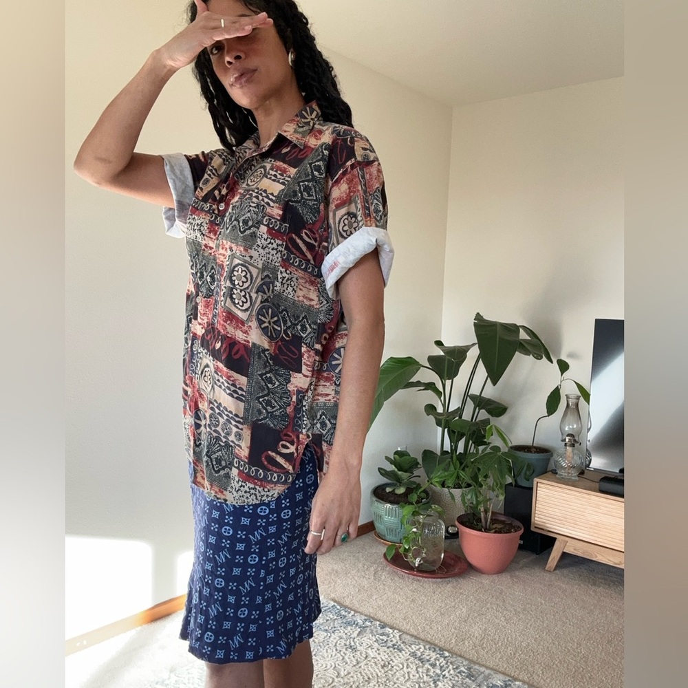 Vintage 90s tribal button down shirt